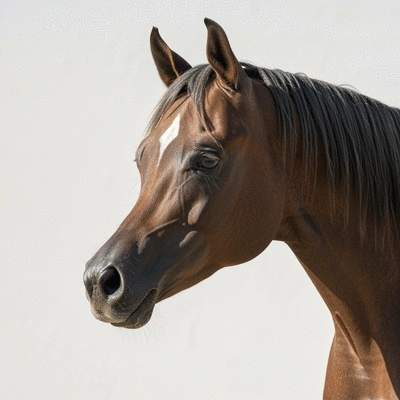 Close-up of a Rabdan Arabian horse's refined head