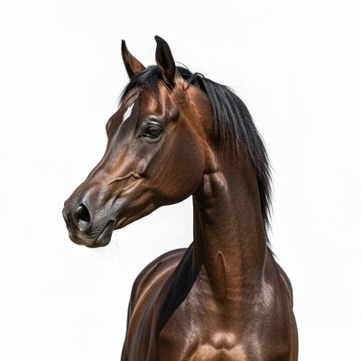 Close up portrait of a majestic Kuheilat Arabian horse